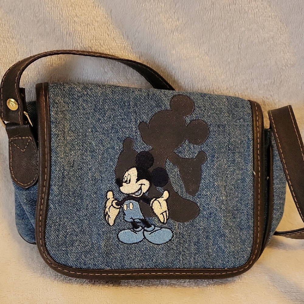 Denim Mickey Mouse Crossbody Bag